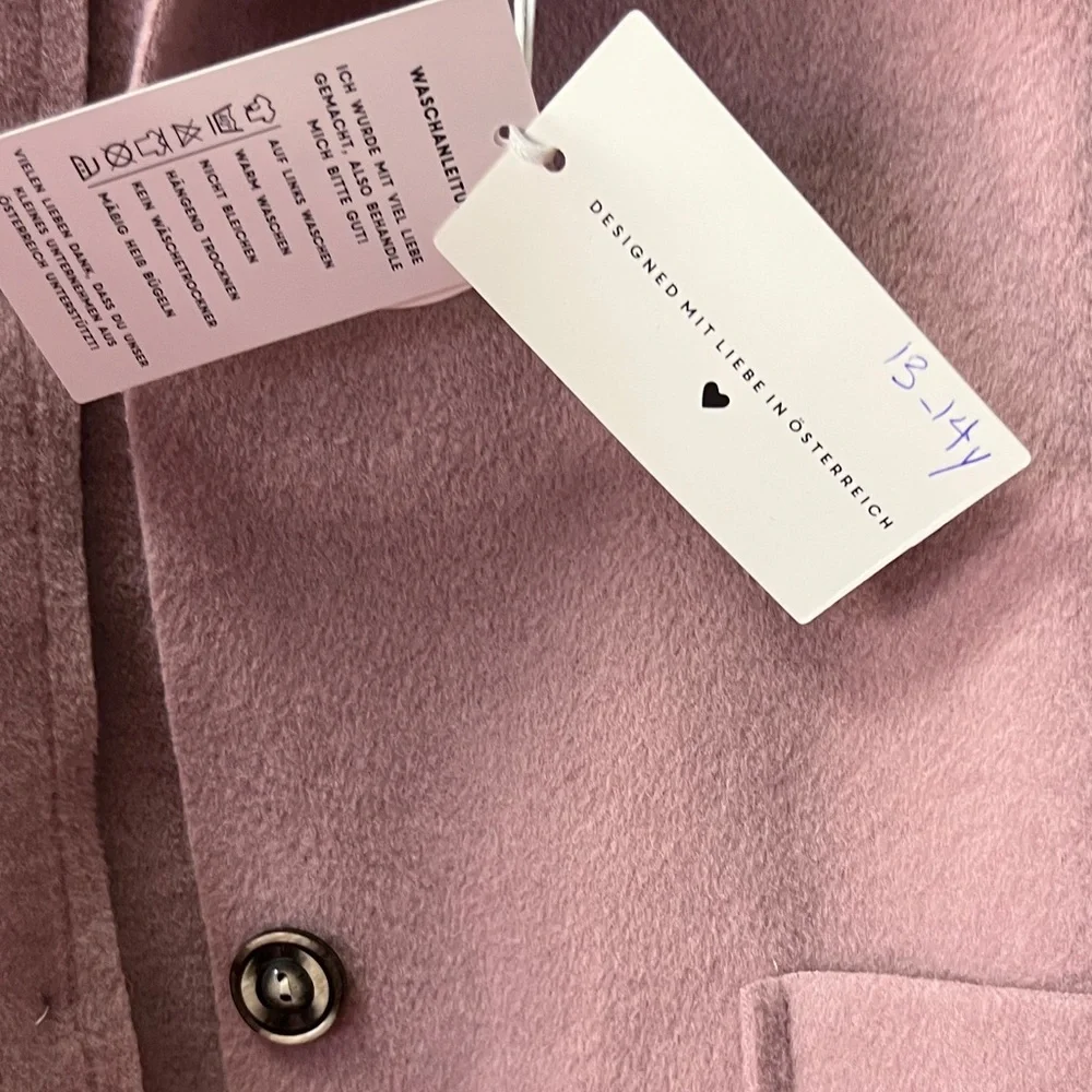 Annie & Charles Dusty Mauve Wool-Blend Button Coat